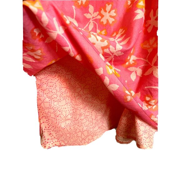 So Be It Pink Floral Layered Top Blouse Size 8 - V-Neck Sleeveless Babydoll VTG - Picture 9 of 11